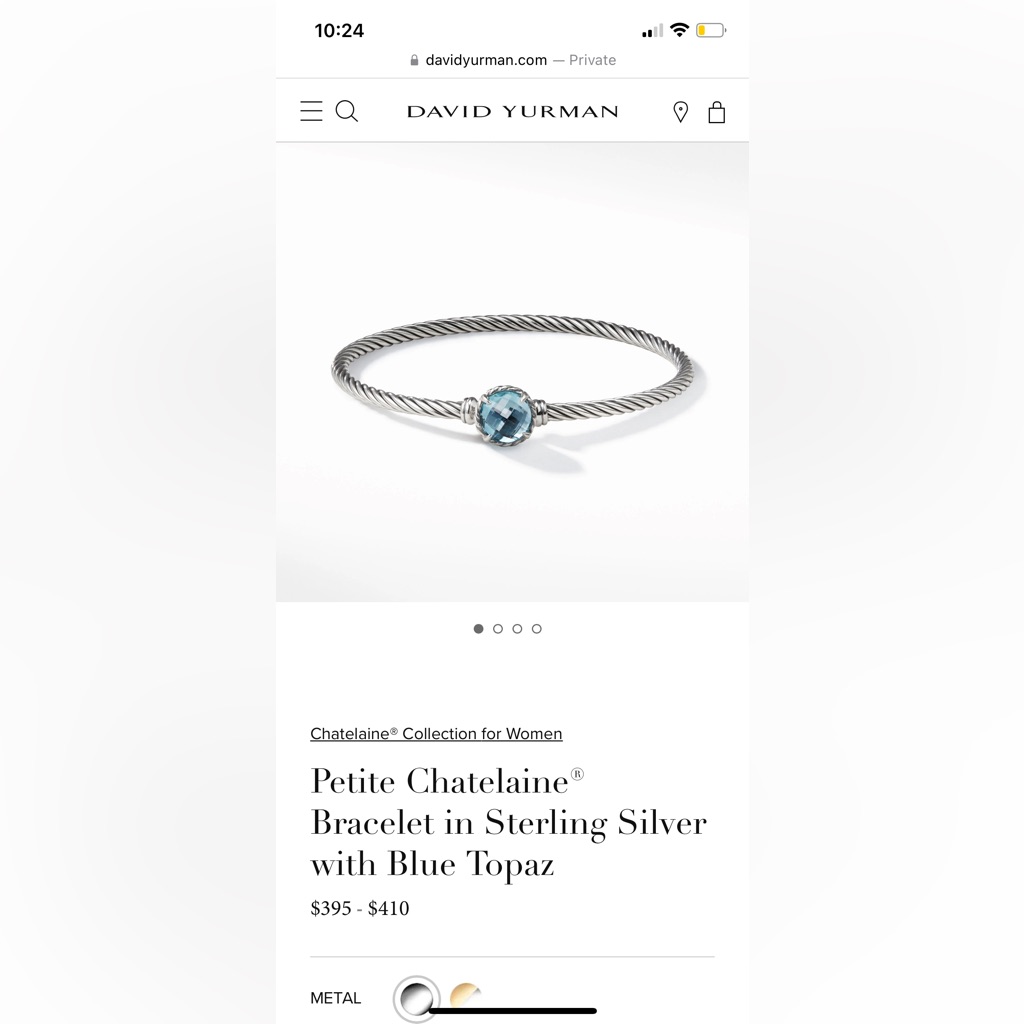 Petite Chatelaine Bracelet In Sterling Silver With Blue Topaz